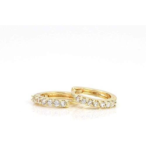 Small Hoop Earrings, 14K Gold Huggie Cubic Zirconia Cartilage Earring for Womensec1